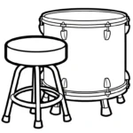coloriage Tambour à imprimer pour enfant de 3 ans