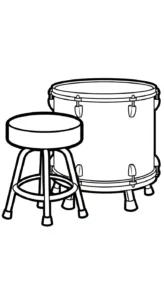 coloriage Tambour à imprimer pour enfant de 3 ans