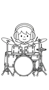 coloriage Tambour pour enfant à imprimer