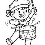 coloriage Tambour à imprimer pdf gratuit
