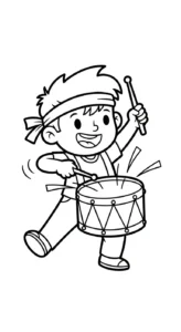 coloriage Tambour à imprimer pdf gratuit
