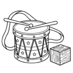 coloriage Tambour pour enfant a imprimer gratuit