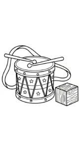 coloriage Tambour pour enfant a imprimer gratuit