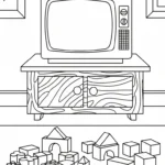 coloriage Télévision a dessiner en ligne