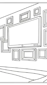 coloriage Télévision pour enfant de 6 ans