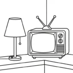 coloriage Télévision a imprimer