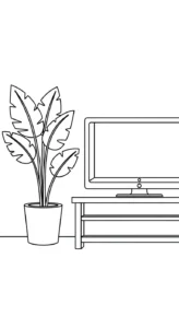 coloriage Télévision pour enfant a imprimer gratuit