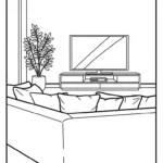 coloriage Télévision pour enfant de 4 ans