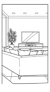 coloriage Télévision pour enfant de 4 ans