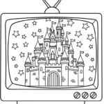 coloriage Télévision et decoupage a imprimer gratuit
