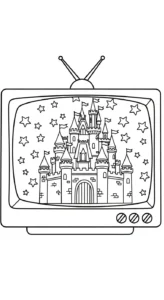 coloriage Télévision et decoupage a imprimer gratuit