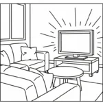 coloriage Télévision pour primaire