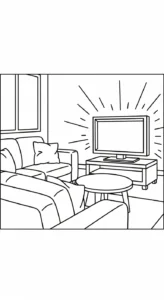 coloriage Télévision pour primaire