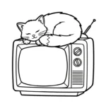 coloriage Télévision pour enfant de 5 ans
