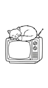 coloriage Télévision pour enfant de 5 ans