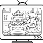 coloriage Télévision à imprimer pour enfant de 3 ans