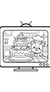 coloriage Télévision à imprimer pour enfant de 3 ans