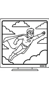 coloriage Télévision pour primaire