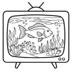 coloriage Télévision et dessin a imprimer