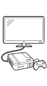 coloriage Télévision a imprimer pour enfant de 4 ans