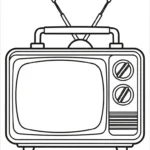 coloriage Télévision pour enfant de 3 ans