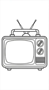 coloriage Télévision pour enfant de 3 ans