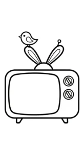 coloriage Télévision pour enfant de 7 ans