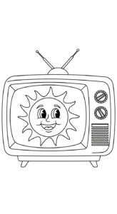 coloriage Télévision gratuit pour enfants