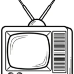 coloriage Télévision à imprimer pour enfant de 4 ans