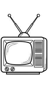 coloriage Télévision à imprimer pour enfant de 4 ans