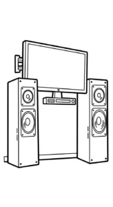 coloriage Télévision à imprimer pour enfants