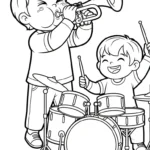 coloriage Trompette pour enfants a imprimer