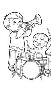 coloriage Trompette pour enfants a imprimer