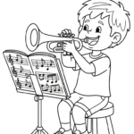 coloriage Trompette gratuit à imprimer