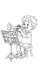 coloriage Trompette gratuit à imprimer