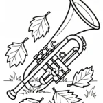 coloriage Trompette a imprimer pour enfant de 4 ans