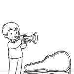 coloriage Trompette pour enfant de 4 ans