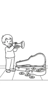 coloriage Trompette pour enfant de 4 ans