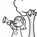 coloriage Trompette gratuit pour enfants