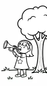 coloriage Trompette gratuit pour enfants