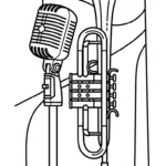 coloriage Trompette et apprentissage
