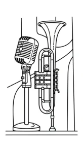 coloriage Trompette et apprentissage