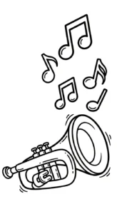 coloriage Trompette pour enfants à imprimer