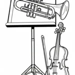 coloriage Trompette et apprentissage