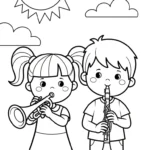 coloriage Trompette pour enfant de 10 ans