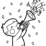 coloriage Trompette pour enfant de 7 ans