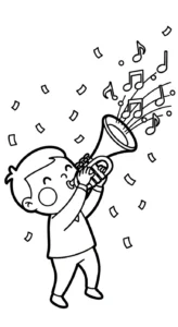 coloriage Trompette pour enfant de 7 ans