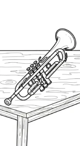 coloriage Trompette à imprimer a4