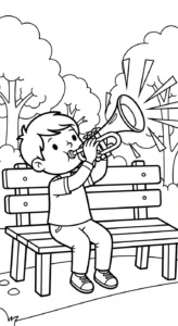 coloriage Trompette à imprimer pour enfant de 12 ans