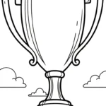 coloriage Trophée à imprimer pour enfant de 4 ans